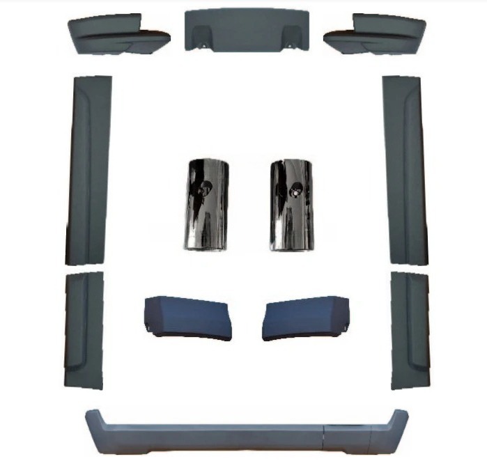 For  Freelander 2 2008-2015 Body Surround Side Door Molding Front and Rear Bumper Guard with Exhaust  Body Kit